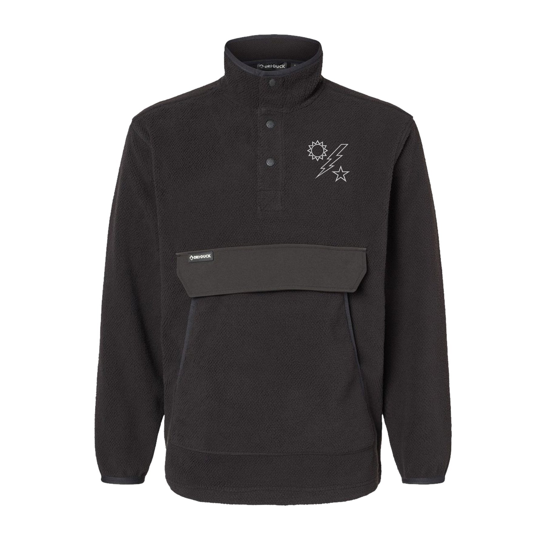 Star Sun Bolt Embroidered Mountain Fleece Pullover - Small - Fleece