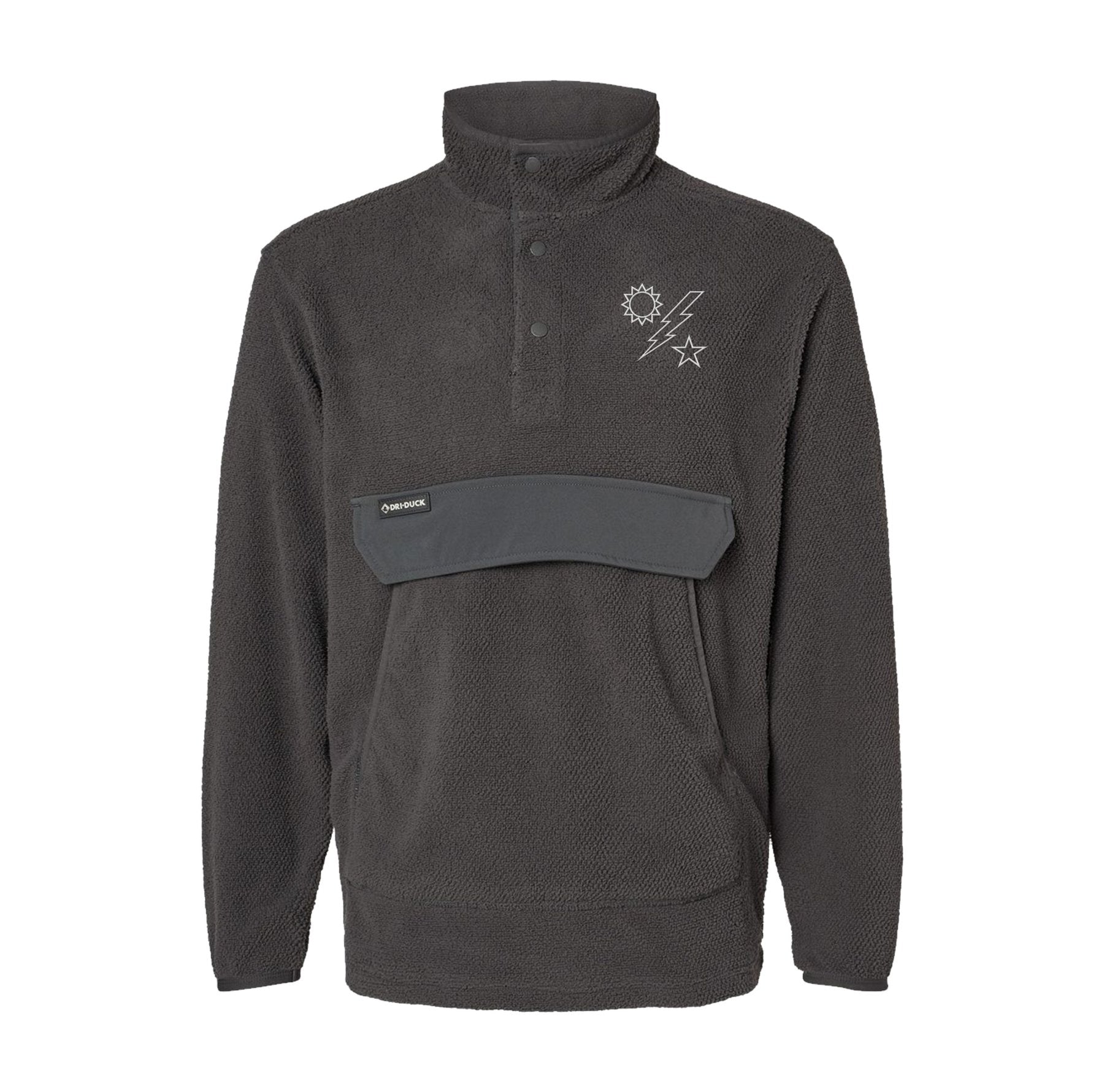 Star Sun Bolt Embroidered Mountain Fleece Pullover - Small - Fleece