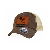 Star Sun & Bolt Leather Dad Cap - Hook and Loop - Headwear