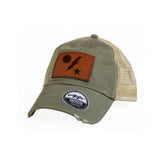 Star Sun & Bolt Leather Dad Cap - Hook and Loop - Headwear