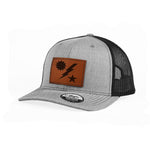 Star Sun Bolt Leather Snap - Back - Adjustable - Headwear