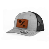 Star Sun Bolt Leather Snap - Back - Adjustable - Headwear