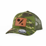 Star Sun Bolt Leather Snap - Back - Adjustable - Headwear