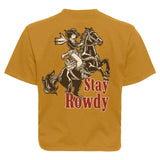 Stay Rowdy Cowgirl Ladies Heavyweight Boxy T-Shirt - Small - Custom Shirt