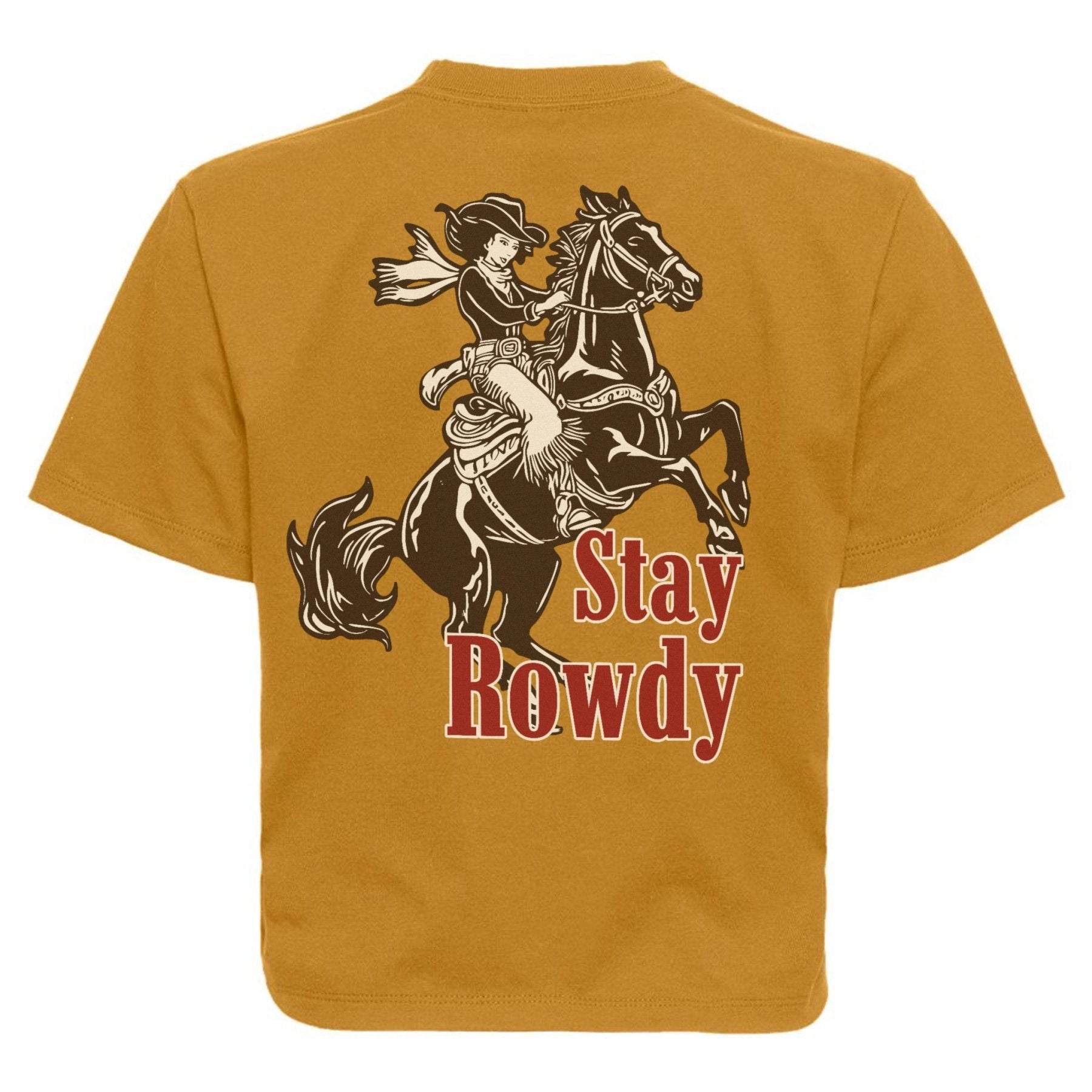 Stay Rowdy Cowgirl Ladies Heavyweight Boxy T-Shirt - Small - Custom Shirt