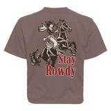 Stay Rowdy Cowgirl Ladies Heavyweight Boxy T-Shirt - Small - Custom Shirt