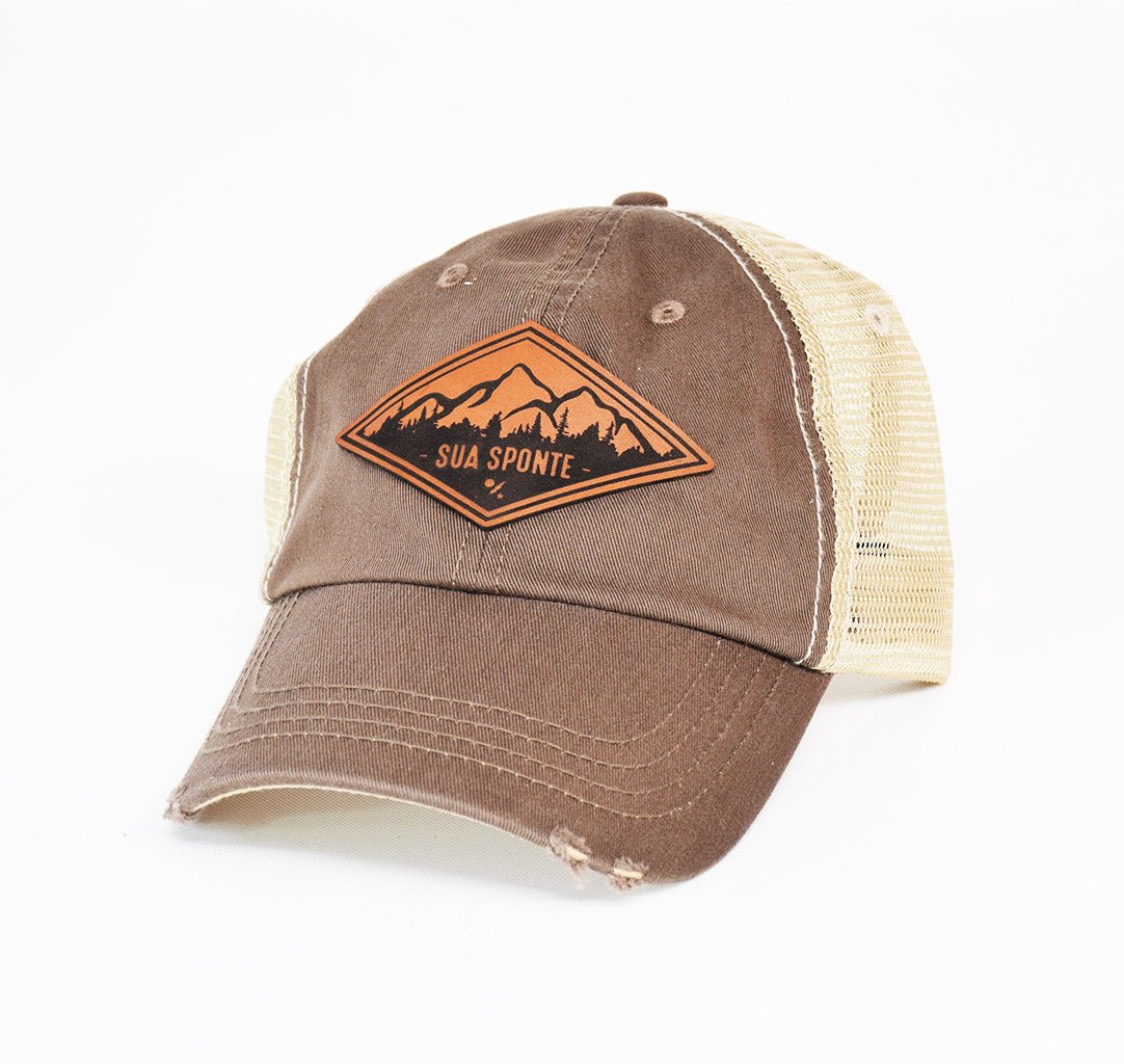 Sua Sponte Diamond Leather Dad Cap - OSFA - Headwear