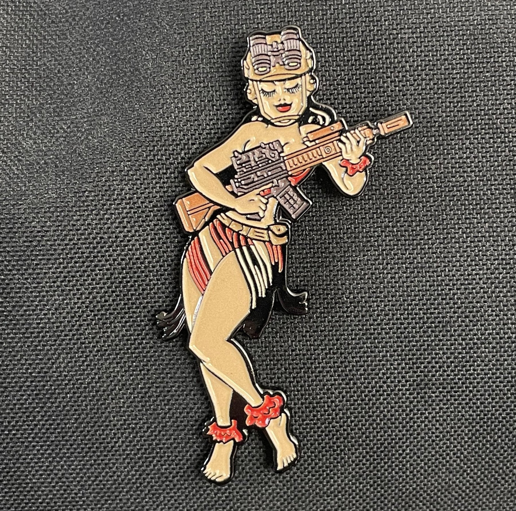 Summertime Hula Girl Pin - 2.5" - Lapel Pin