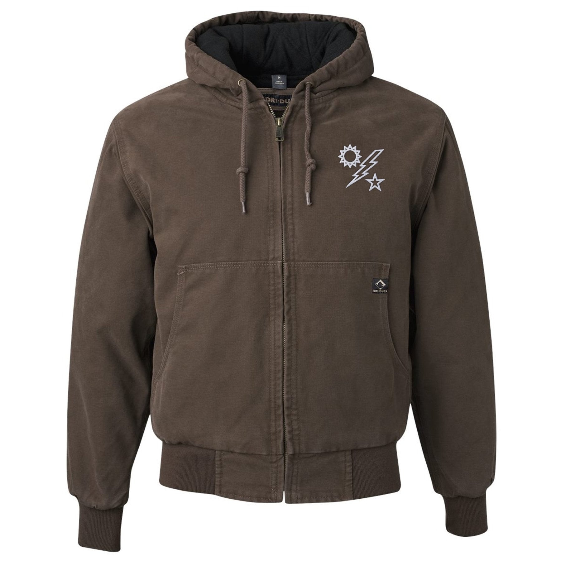Sun Star Bolt Embroidered Boulder Cloth™ Hooded Jacket - Small - Outerwear