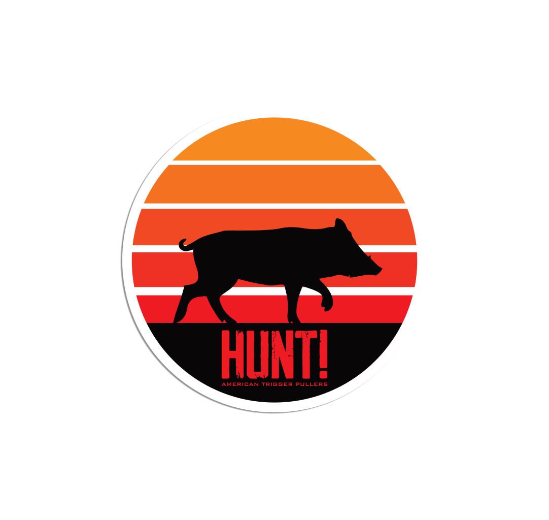 Sunset Hog Sticker - 4" - Sticker