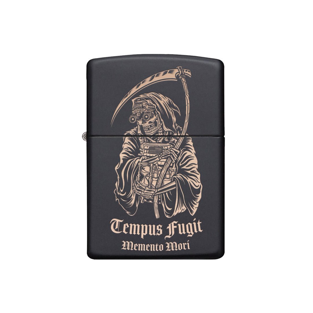 Tempus Fugit Lighter - Matte Black - No Discount
