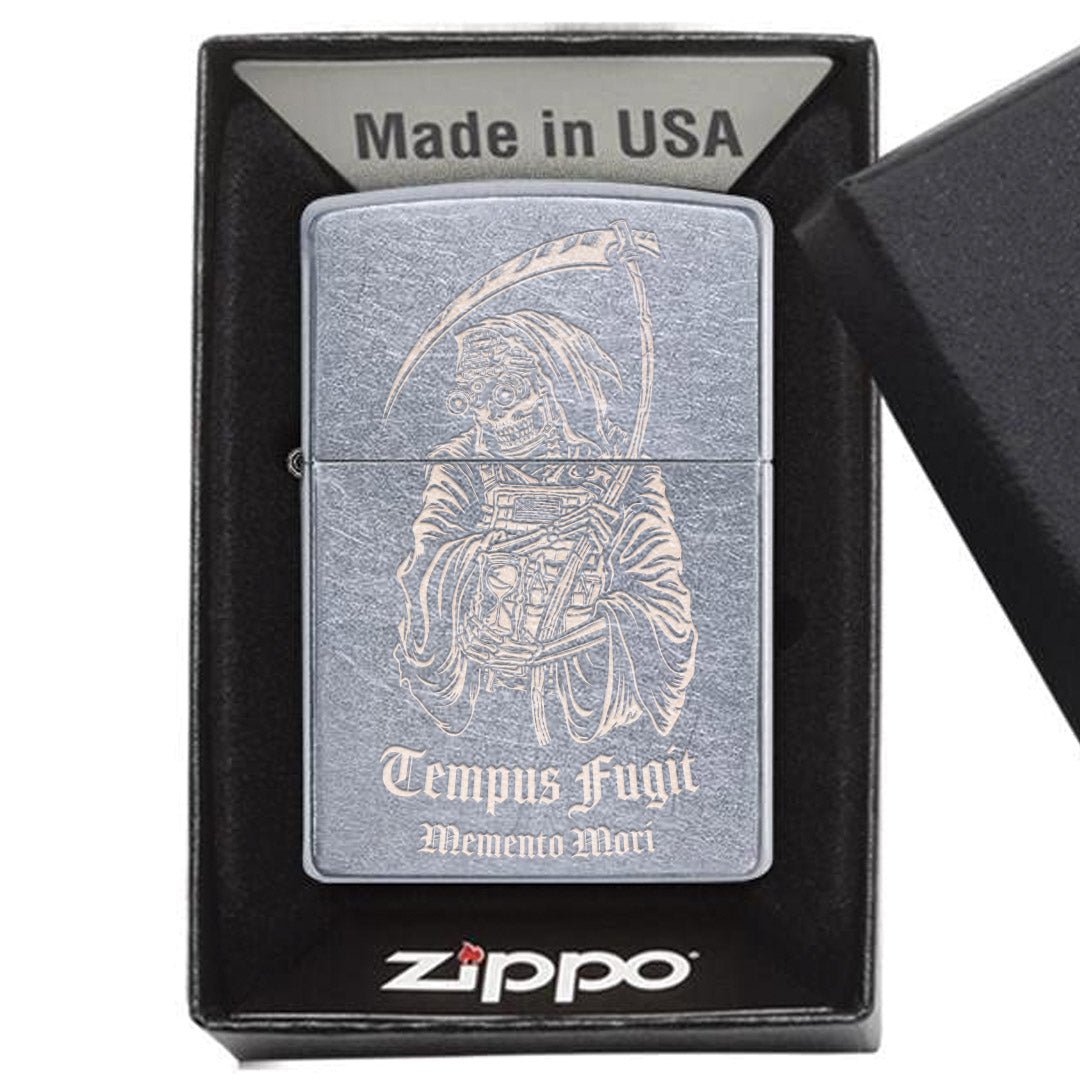 Tempus Fugit Lighter - Chrome - No Discount
