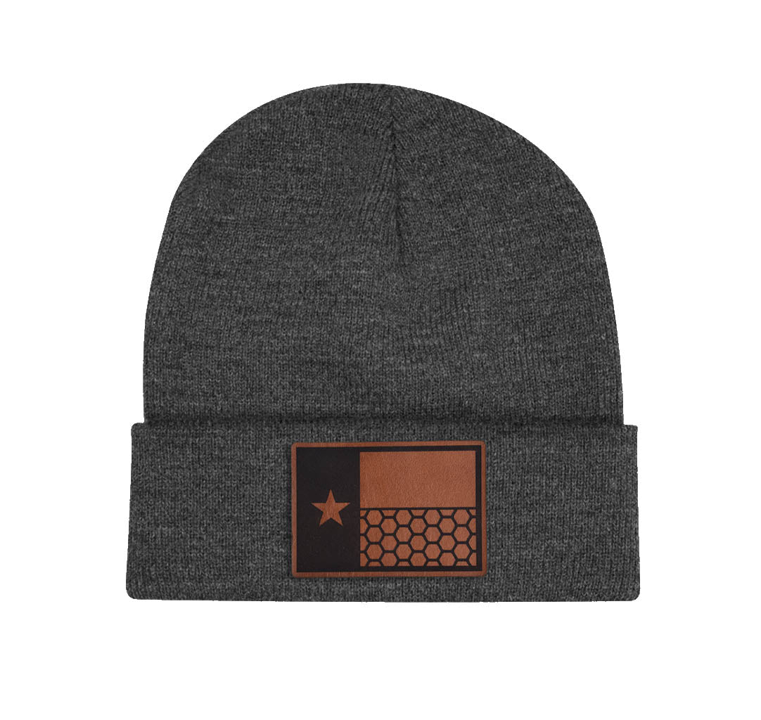 Texas Flag Honeycomb Beanie w/ Cuff - OSFA - Beanie