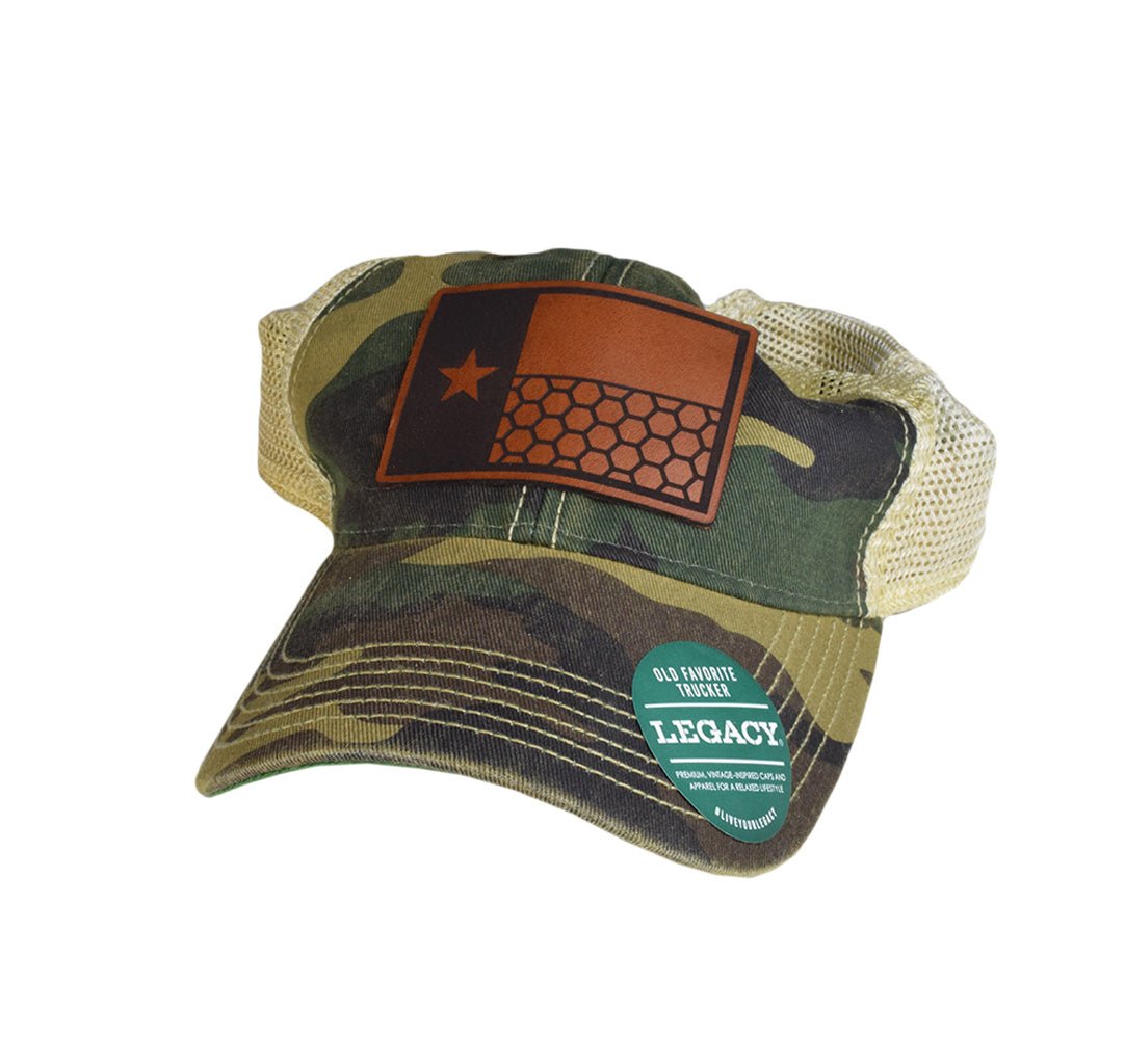 Texas Flag Legacy Dad Hat Honeycomb Pattern - OSFA - Headwear