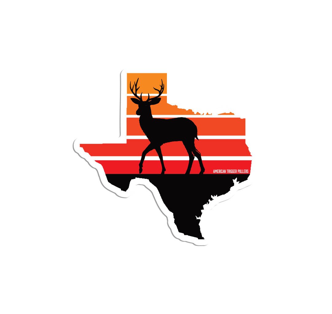 Texas Sunset Deer Sticker - 4" - Sticker