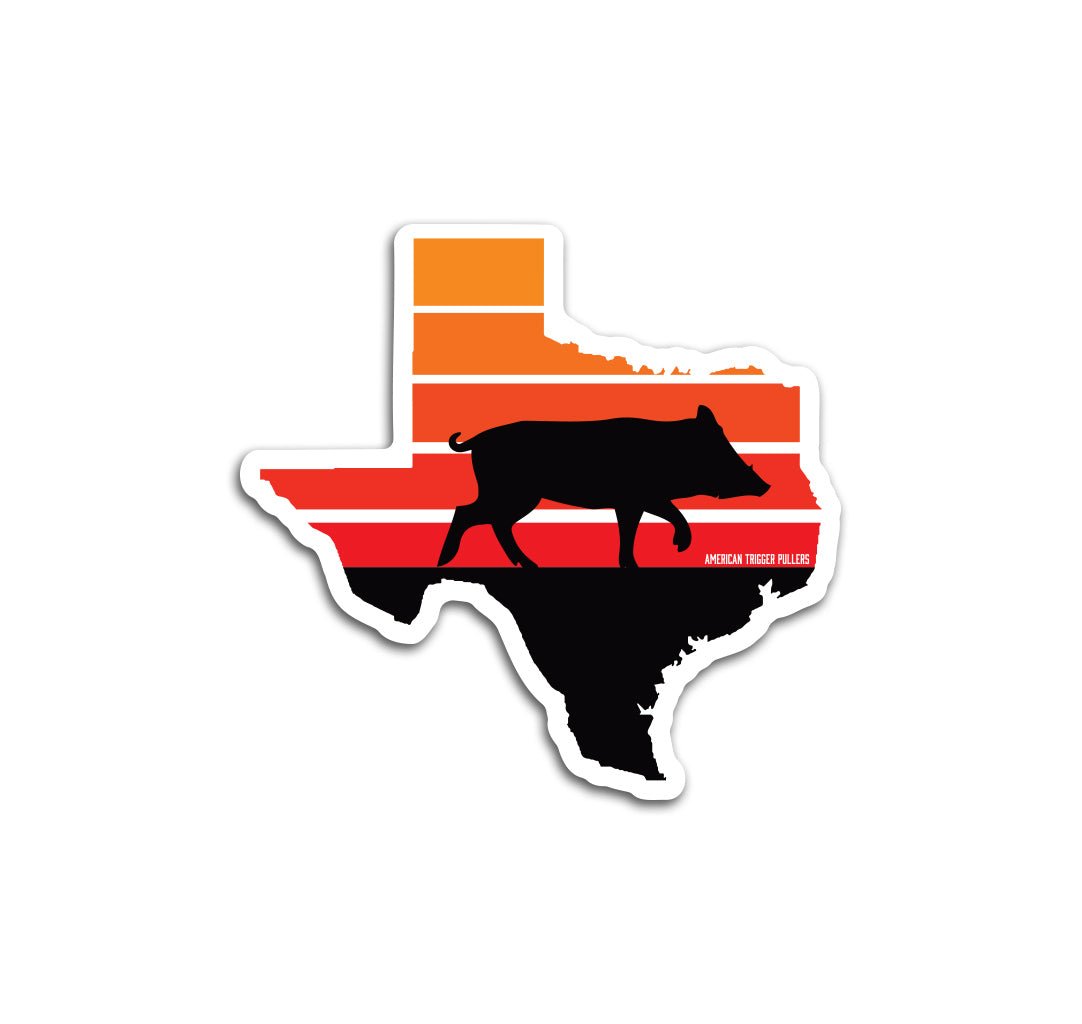 Texas Sunset Hog Sticker - 4" - Sticker