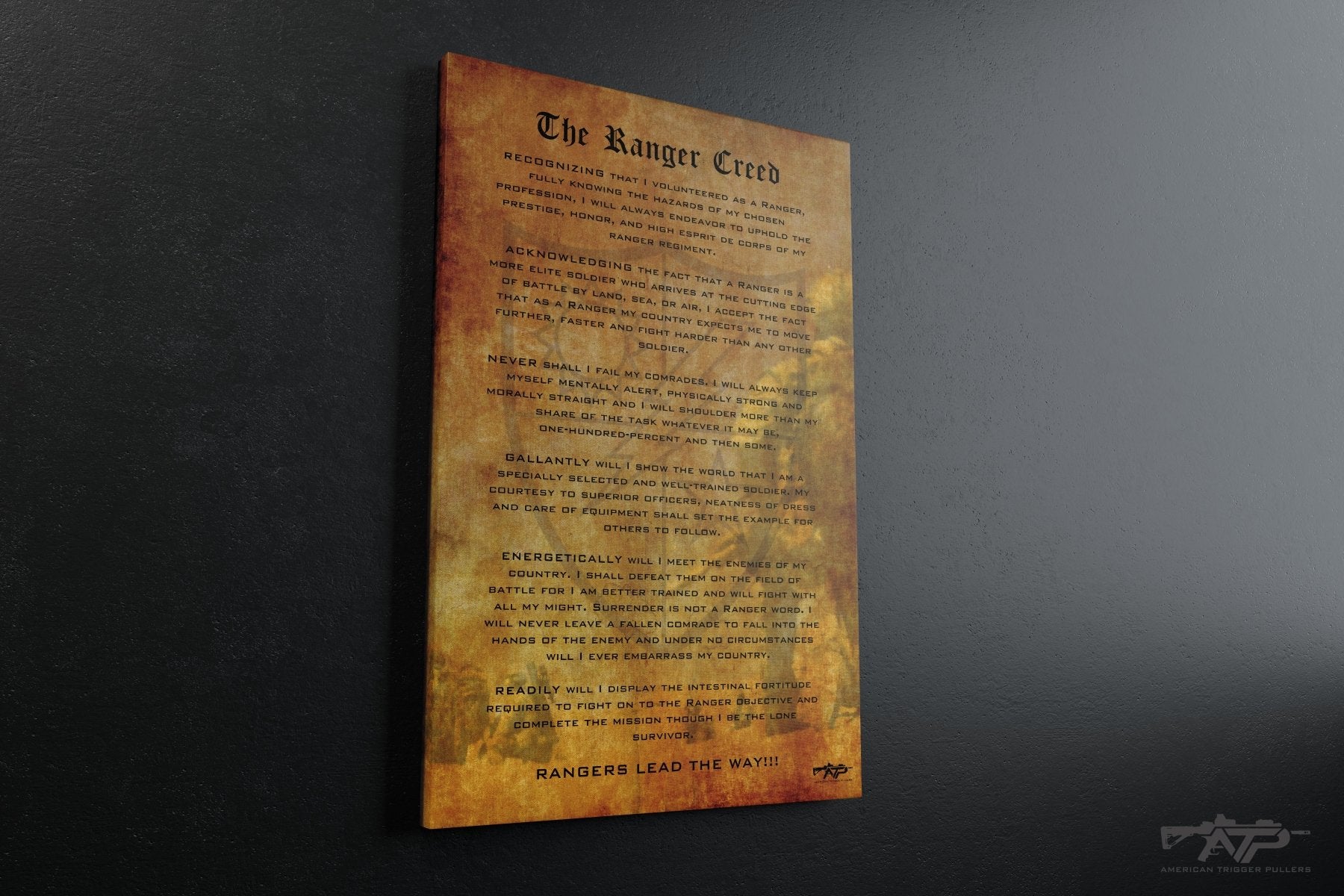 The Ranger Creed Canvas - Stretched Canvas - Canvas