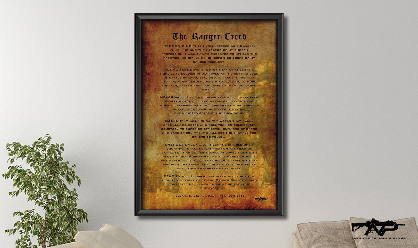 The Ranger Creed Canvas - 20" x 28" Canvas - Print