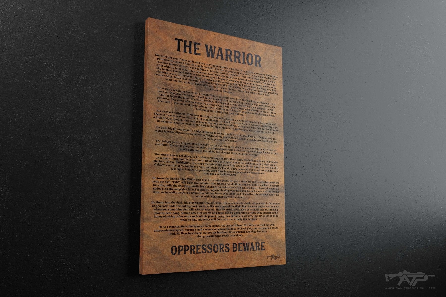 The Warrior - Oppressors Beware Canvas - Stretched Canvas - No Discount