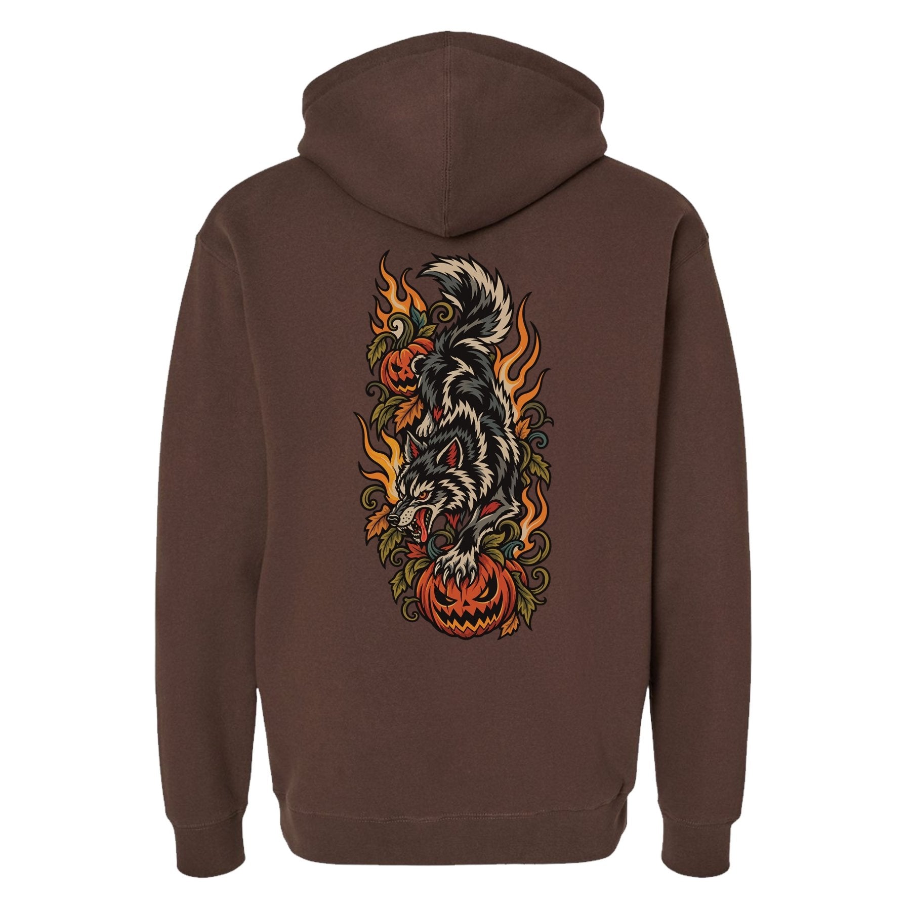 Traditional Halloween Wolf Hoodie - Small - Hoodie