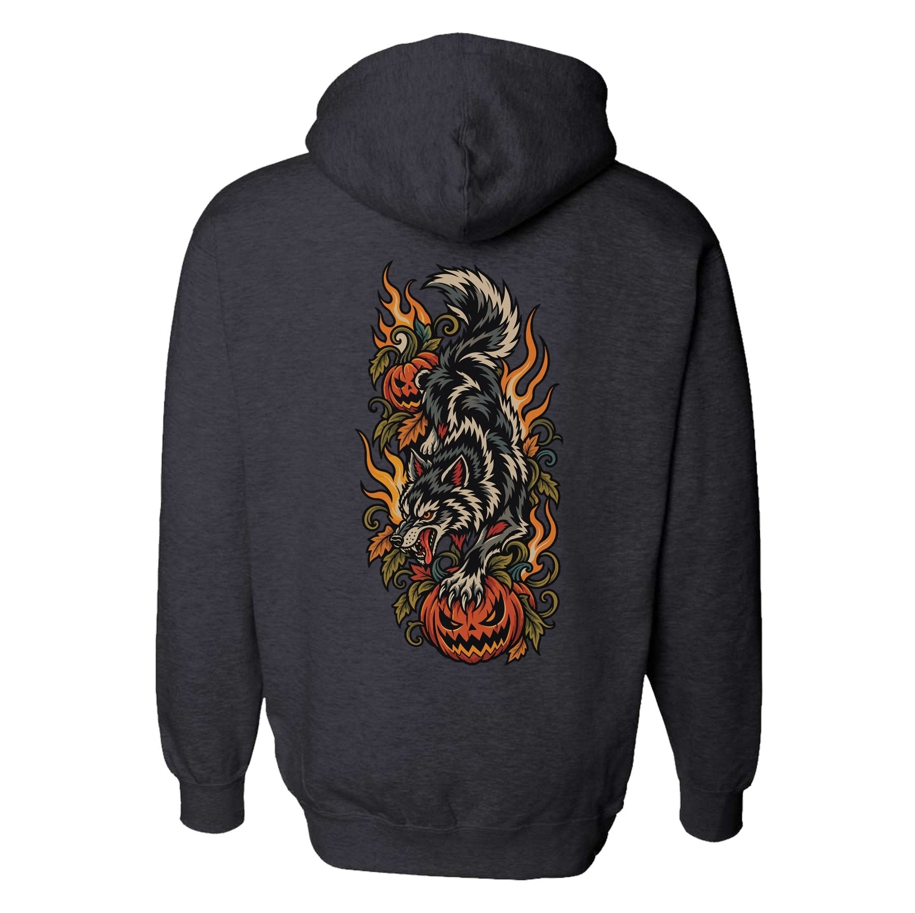 Traditional Halloween Wolf Hoodie - Small - Hoodie