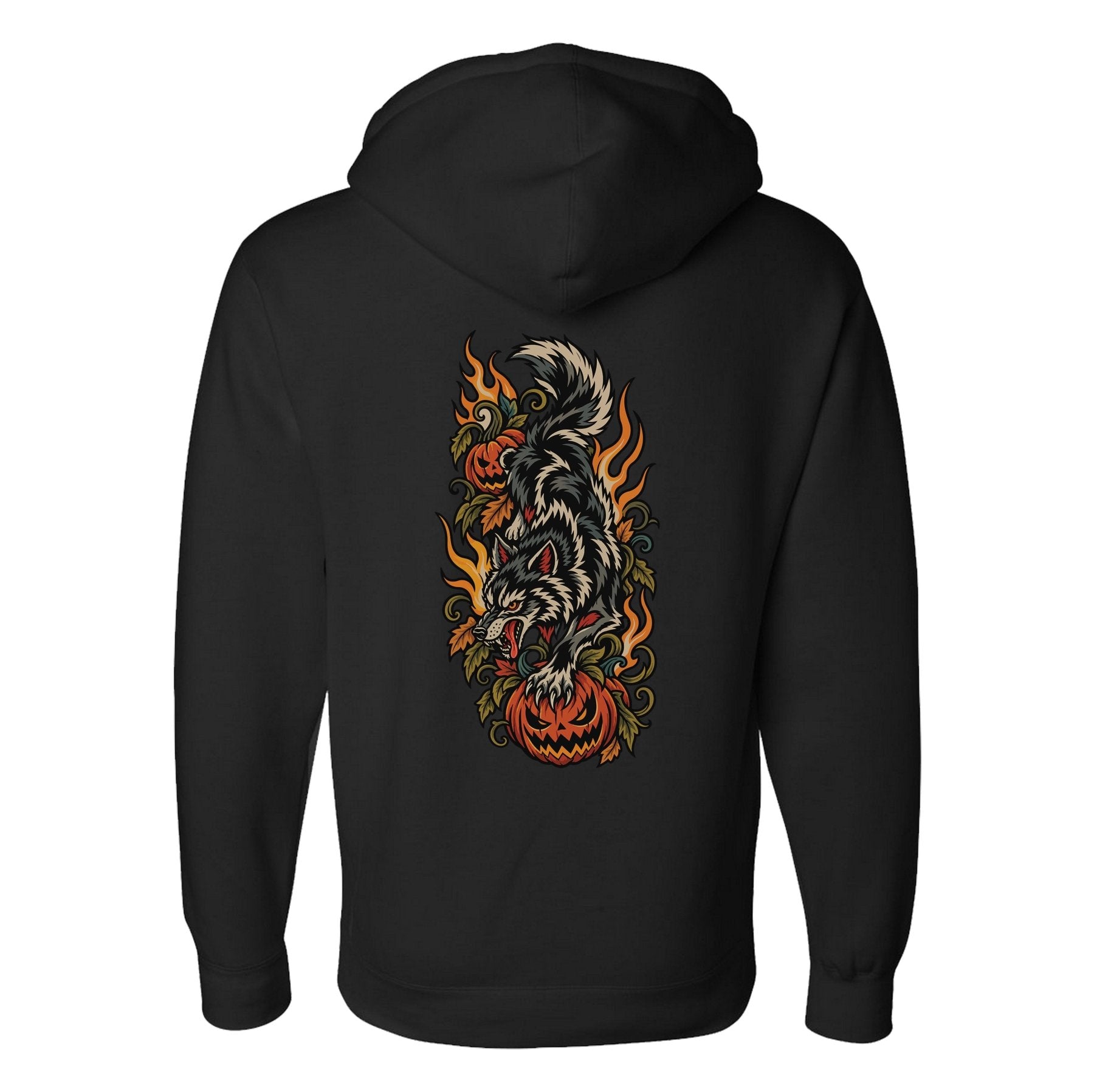 Traditional Halloween Wolf Hoodie - Small - Hoodie