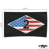 USA Batt Diamond Flag - 3' x 5' - Flag