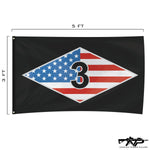 USA Batt Diamond Flag - 3' x 5' - Flag