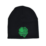 USA Clover Green Leather Beanie - Black - Headwear