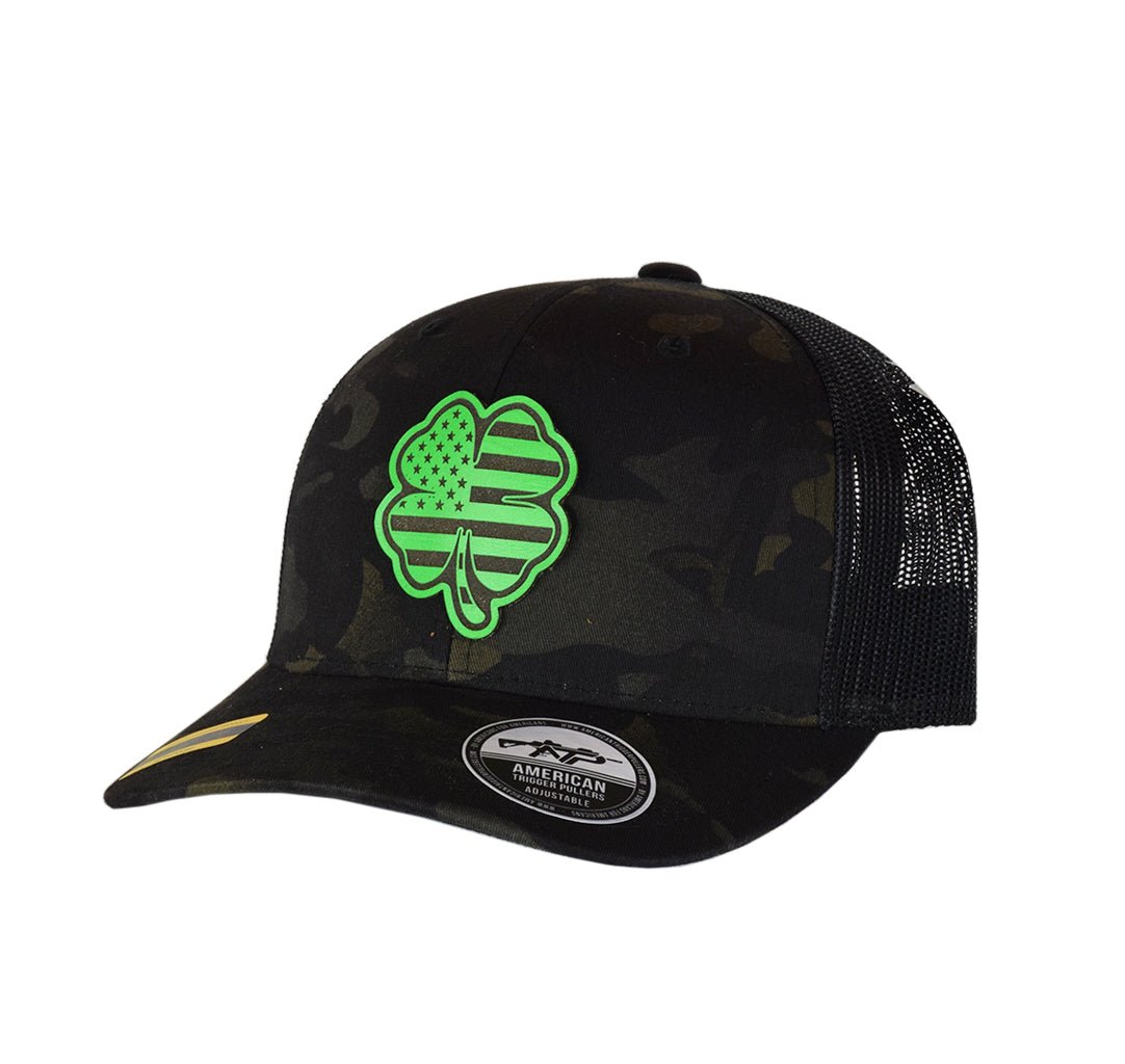 USA Clover Leather SnapBack - Green Leather - Headwear