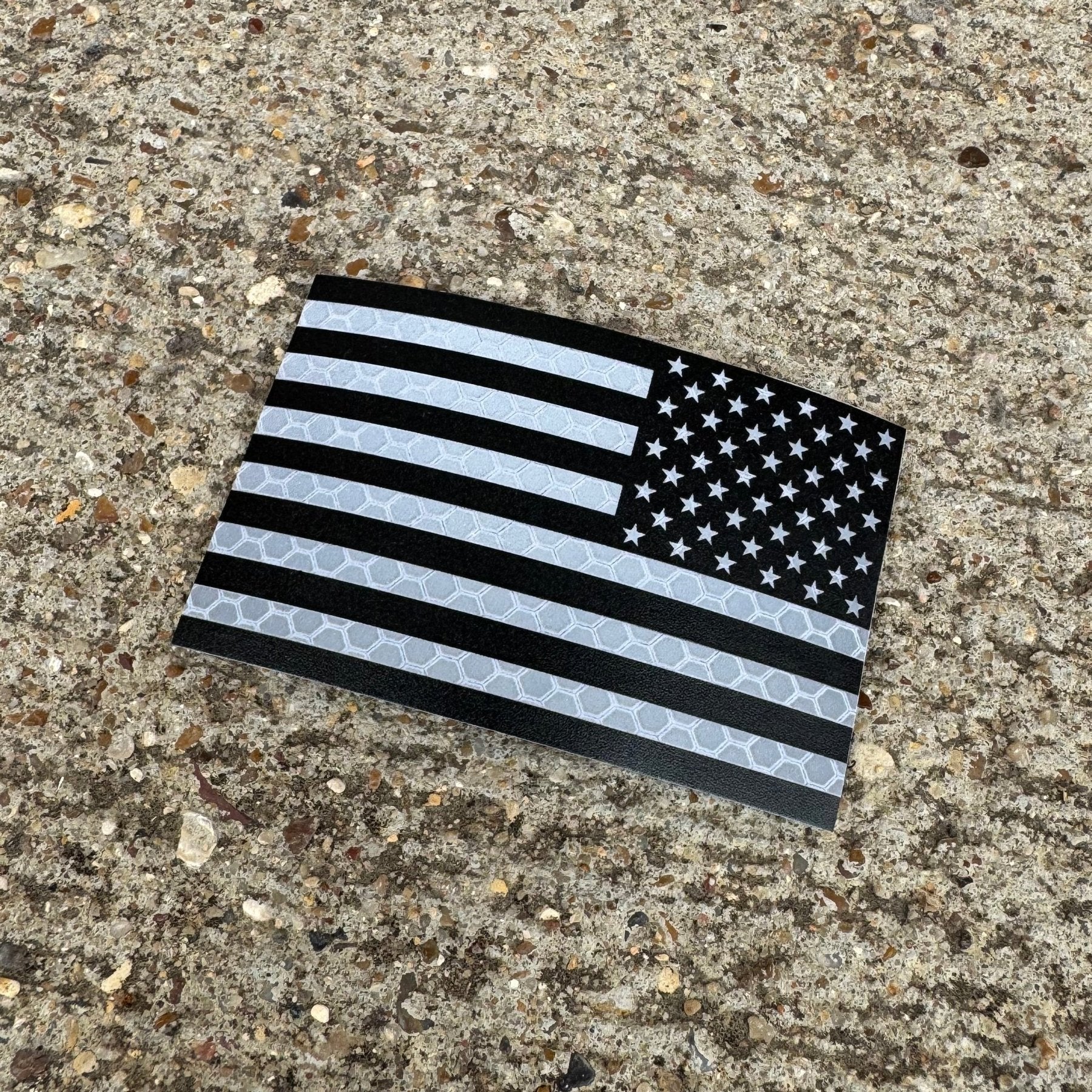 USA Flag Patch - Honeycomb Reflective - 3" x 2" - Patch