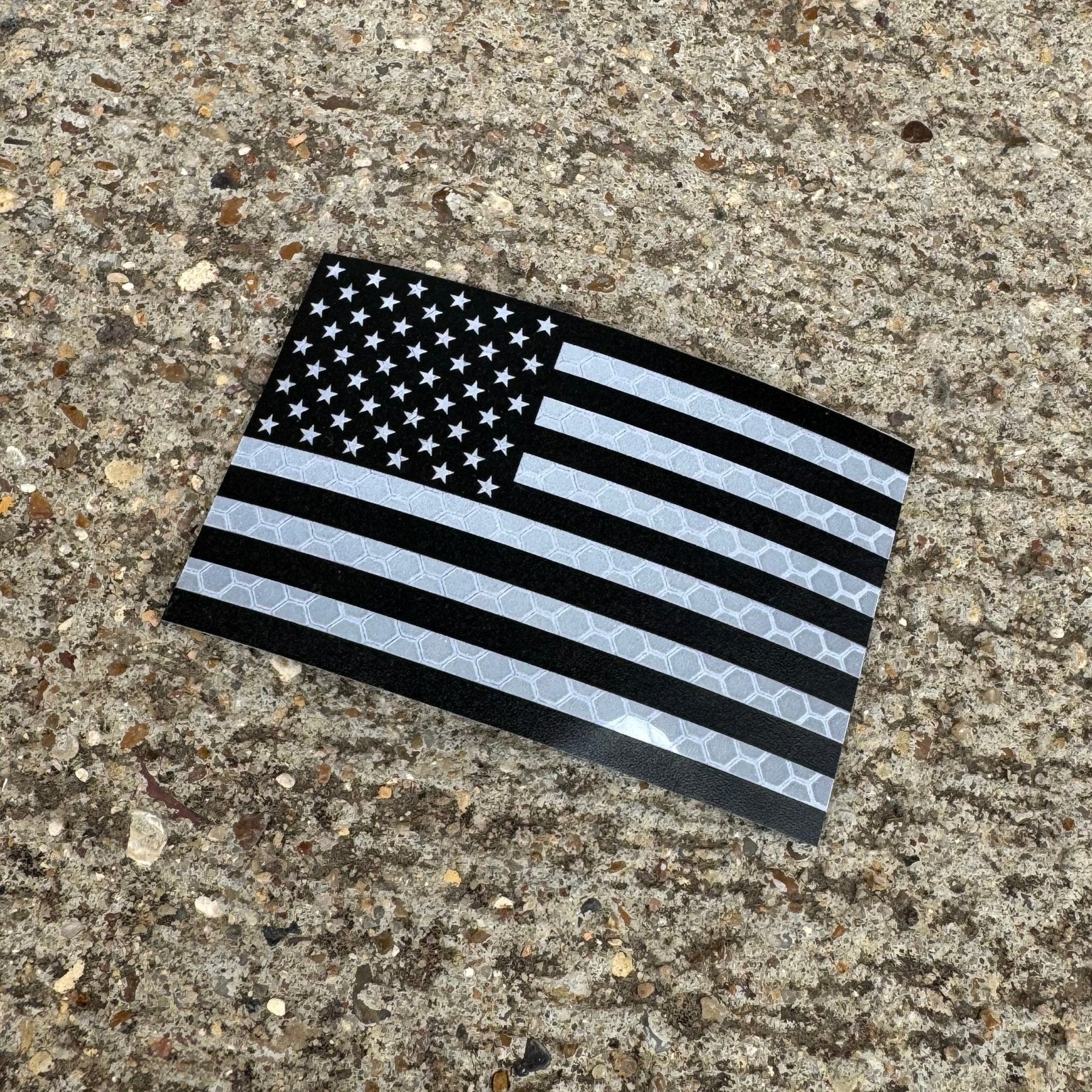 USA Flag Patch - Honeycomb Reflective - 3" x 2" - Patch