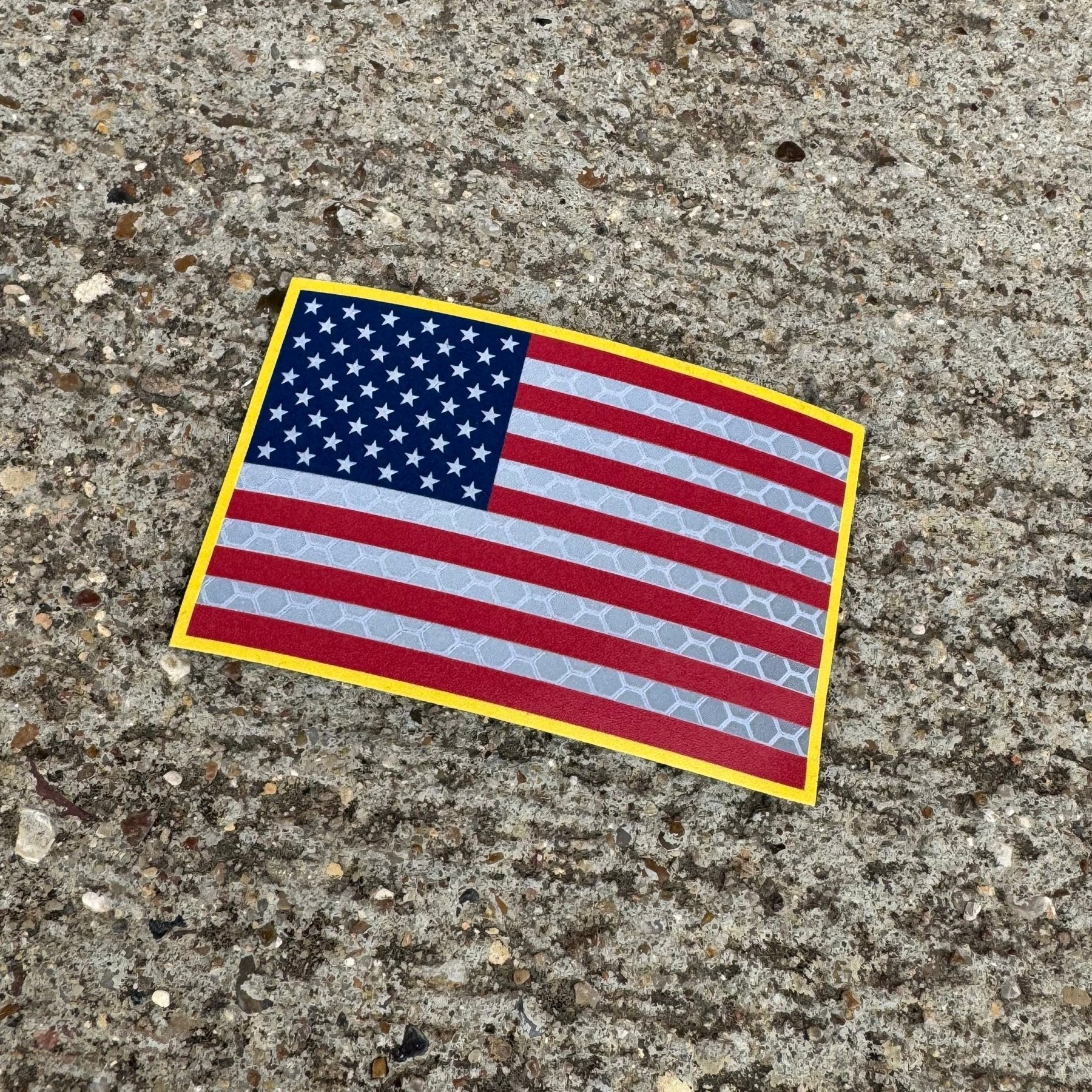 USA Flag Patch - Honeycomb Reflective - 3" x 2" - Patch