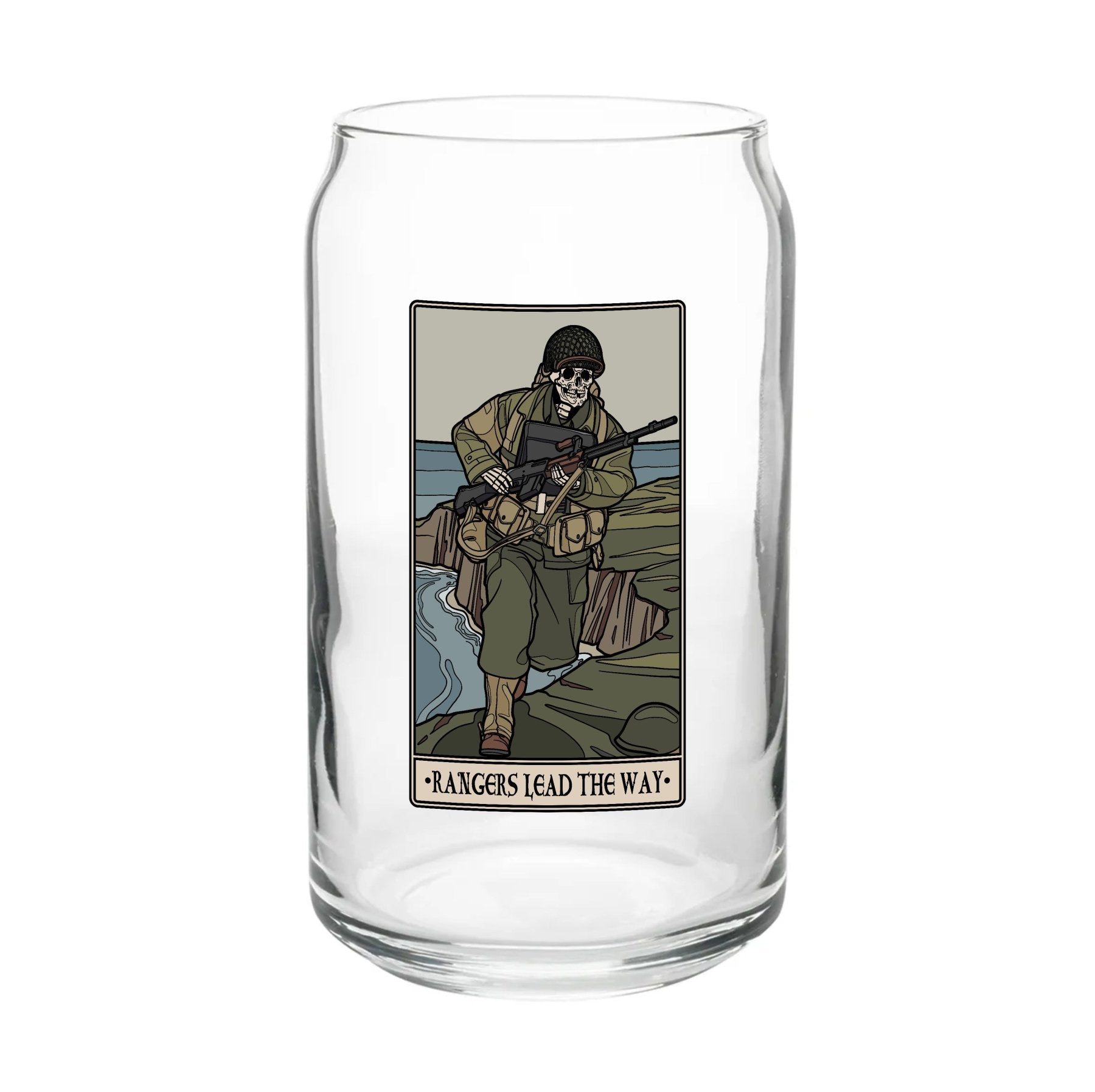 WW2 Pointe Du Hoc RLTW Beer Can Glass Set - 16oz - Glassware