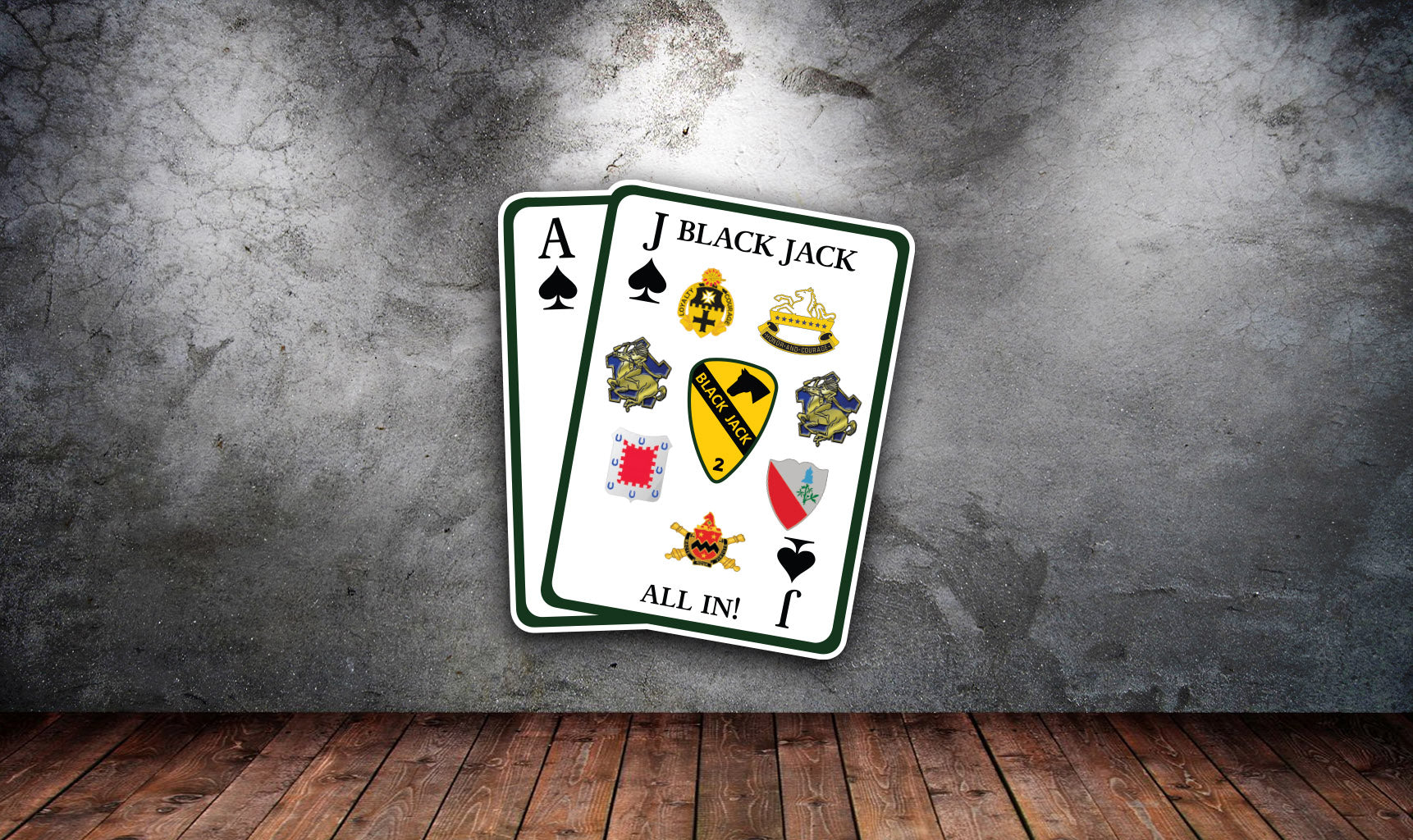 Black Jack All In Cards Sticker