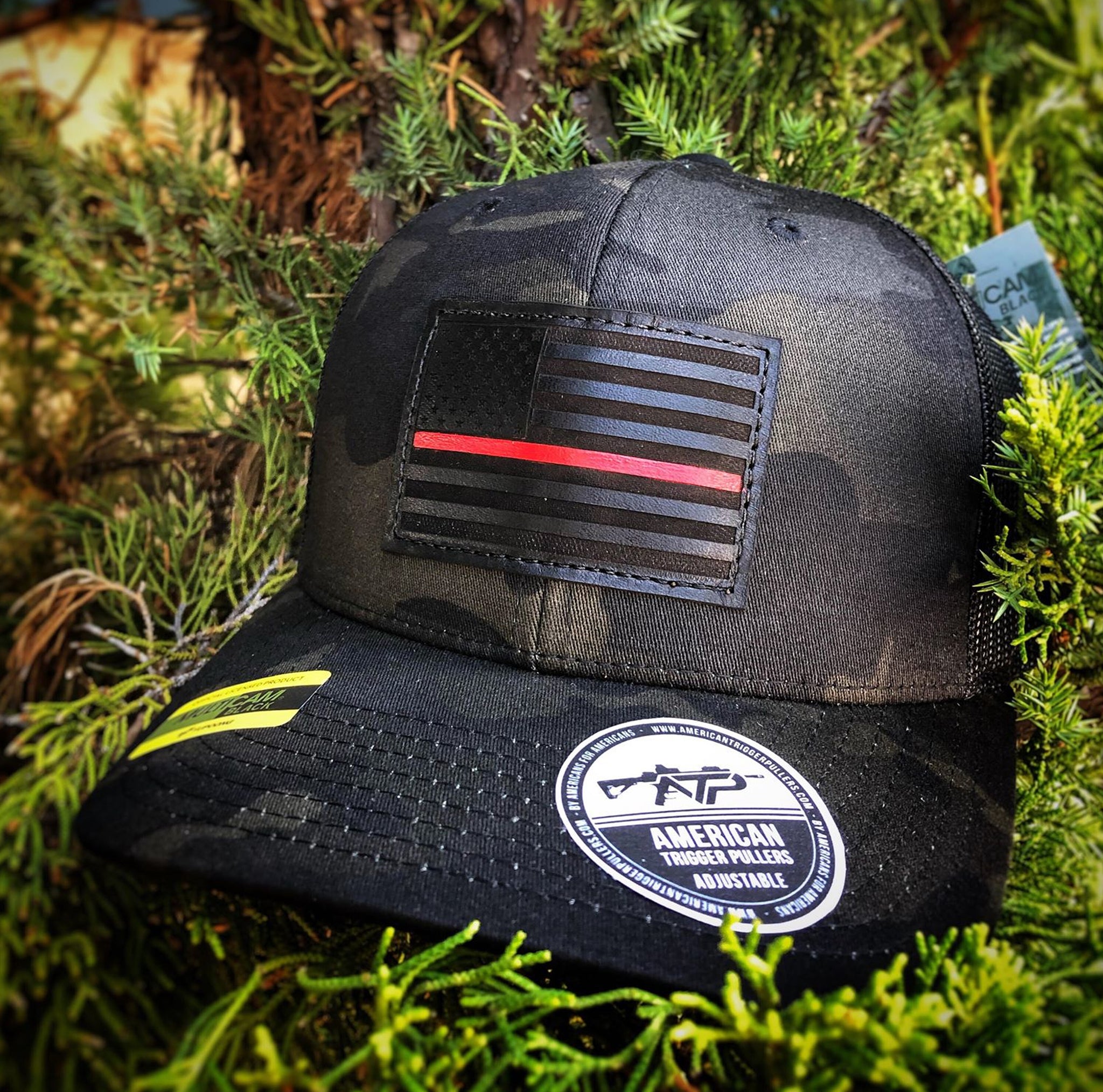 Fire Fighters Black Out Leather Snap Back