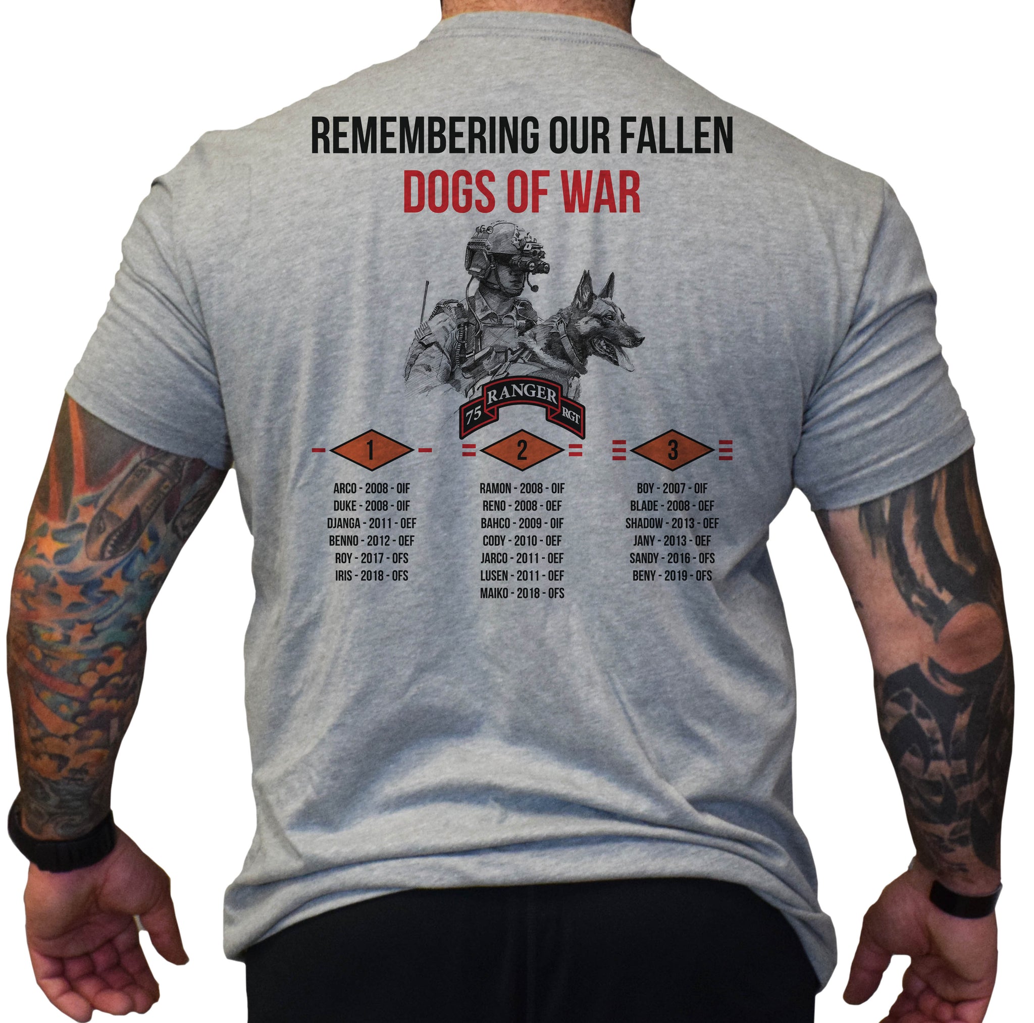 RDP Ranger Dog Team Memorial Shirt Large / Grey