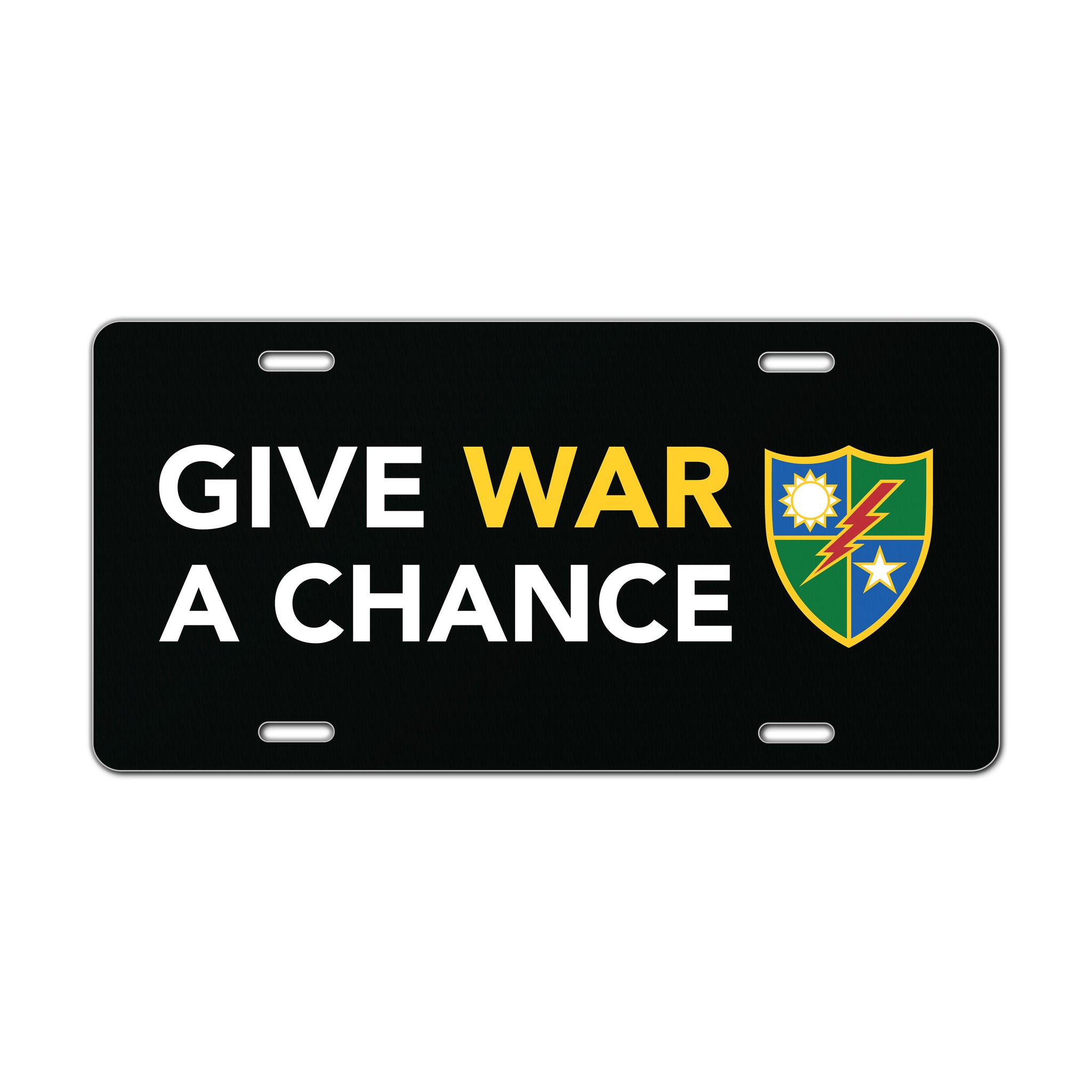 Give War A Chance Vanity Plate