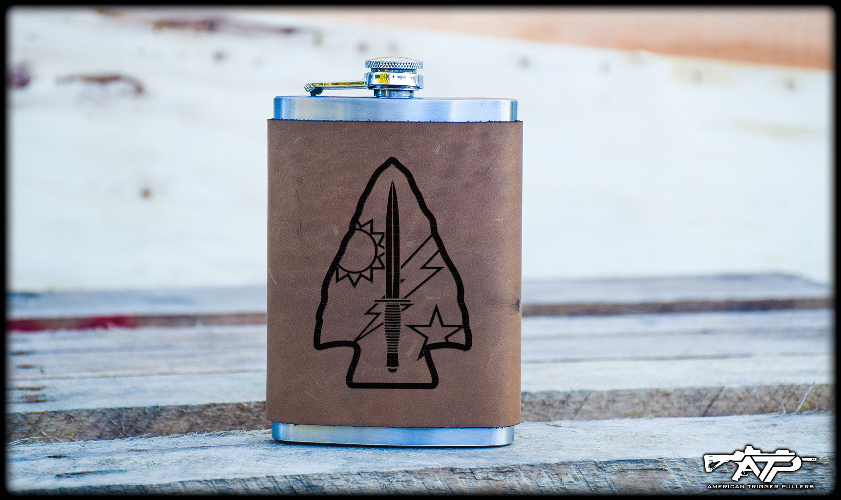 Spearhead Leather Flask
