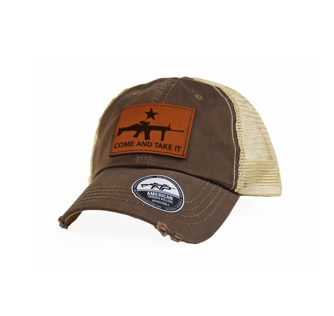 Come and Take It SCAR Leather Dad Cap