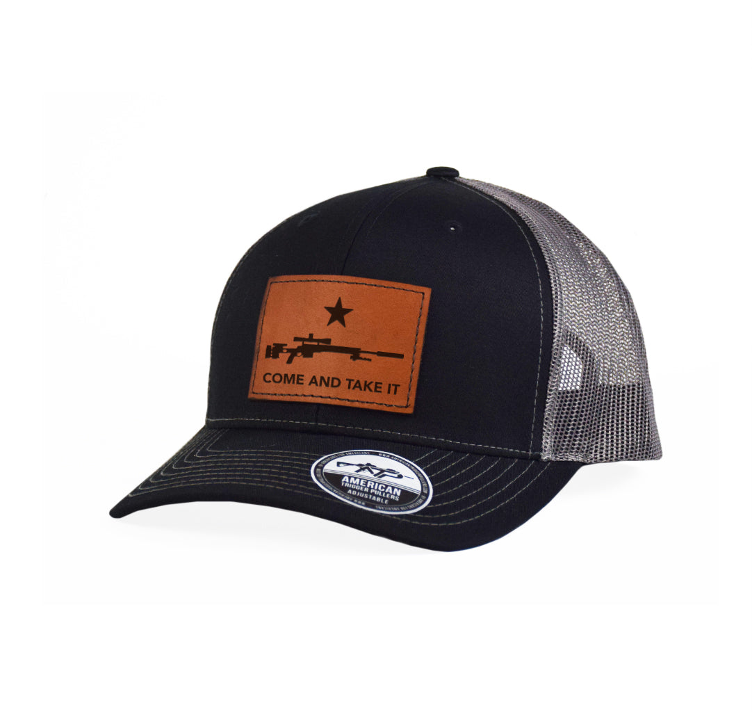 Come and Take It Sniper Leather Snap-Back